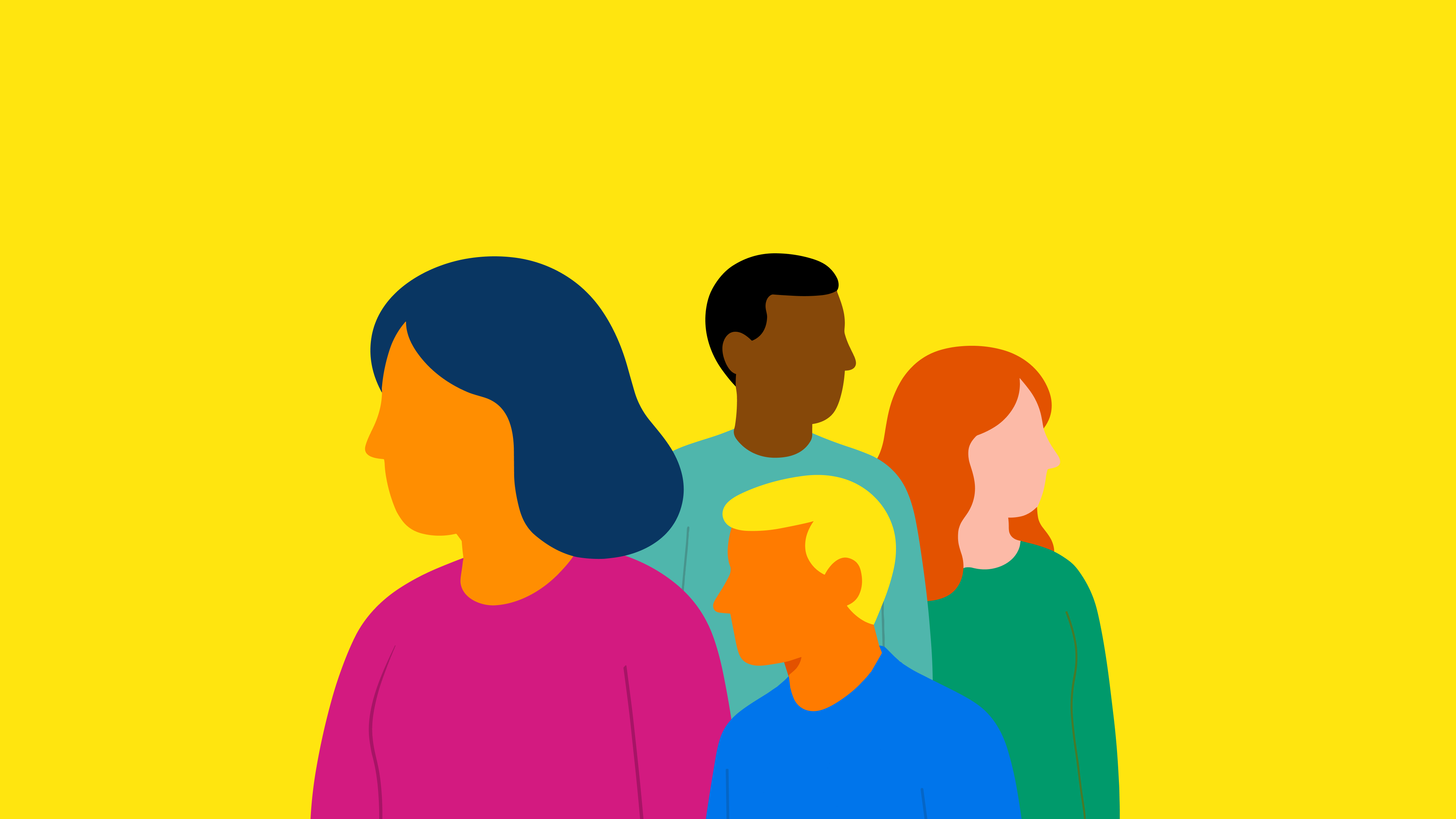 Illustratie van een diverse groep mensen. Illustratie van een diverse groep mensen.