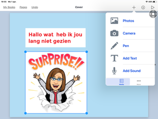 Schermafdruk Bookcreator