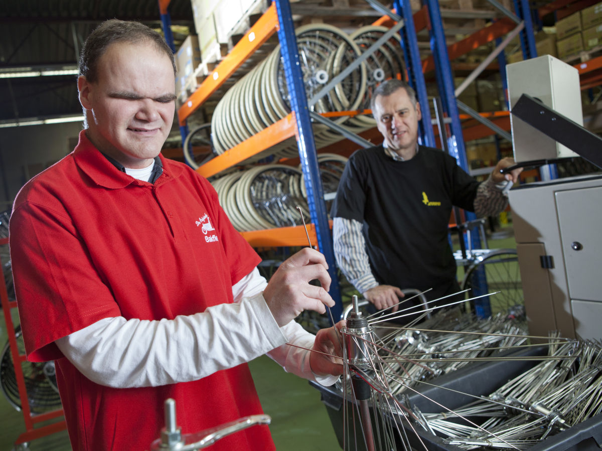 Cliënt steekt spaken in tijdens zijn werk bij fietsenfabriek AZOR Cliënt steekt spaken in tijdens zijn werk bij fietsenfabriek AZOR