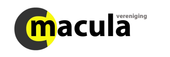 Logo MaculaVereniging. Zwarte letters op witte ondergrond