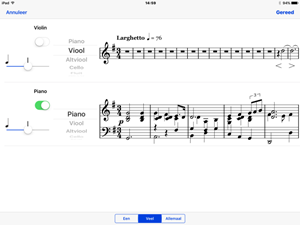 Schermafdruk Seescore keuzescherm van
partijen