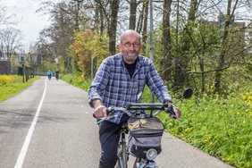 Client tijdens compensatie training op de
fiets